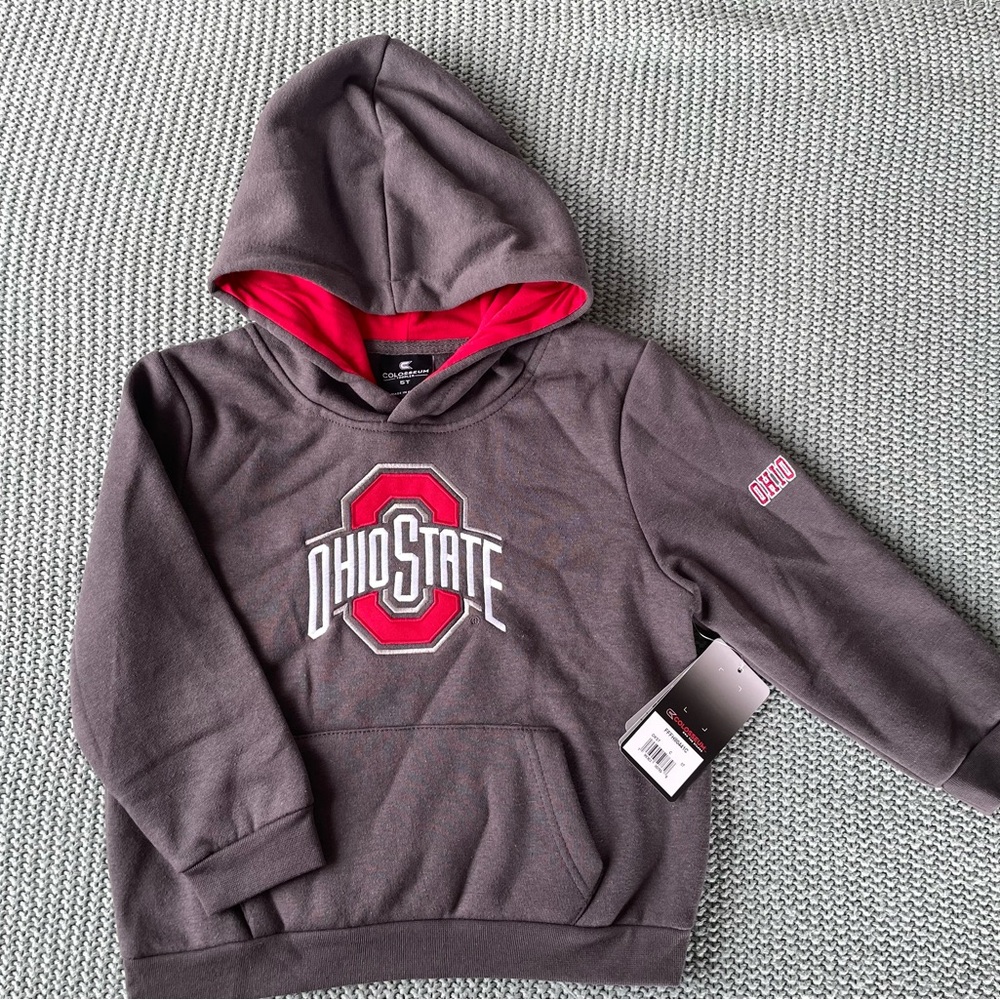 Colosseum Ohio State Kids Hoodie - Gray and Red